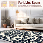 Classic Swirling Floral Damask Design Rug
