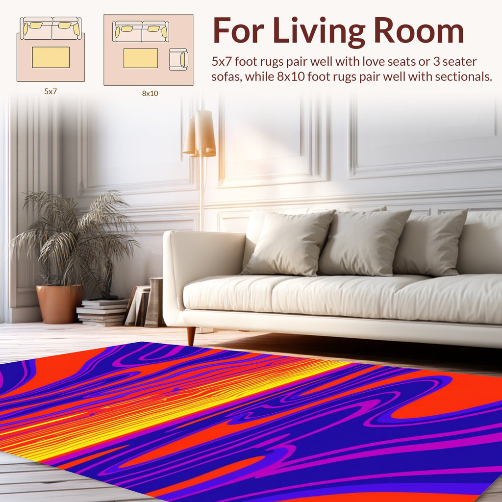 Vibrant Swirling Abstract Pattern Rug