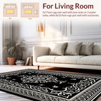 Classic Black White Ornamental Rug