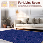Delicate Blue Floral Line Art Rug