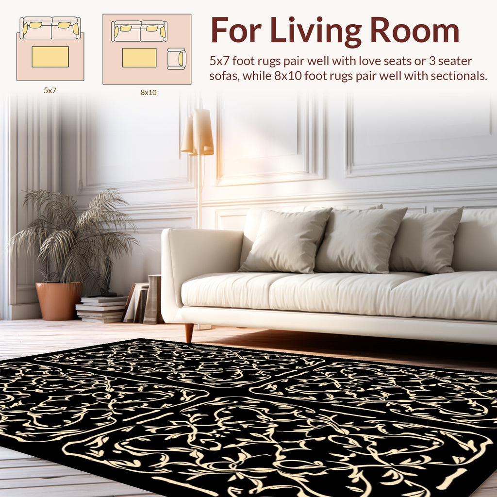 Art Nouveau Floral Vines Pattern Rug