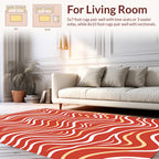 Wavy Stripe Warm Tone Design Rug