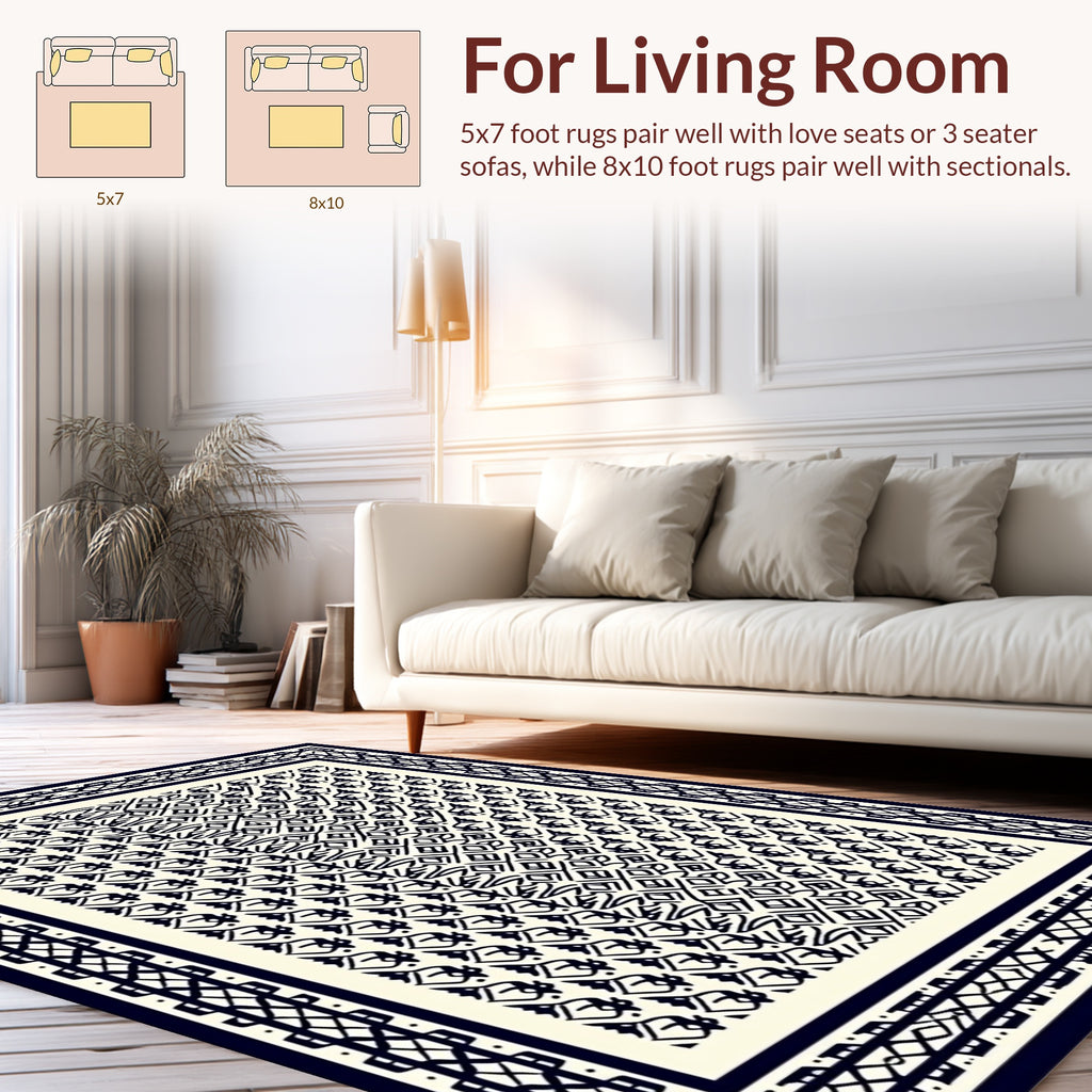 Intricate Geometric Tribal Pattern Rug