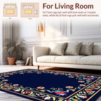 Ornate Floral Border Design Rug
