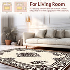 Ornate Baroque Scrollwork Pattern Rug