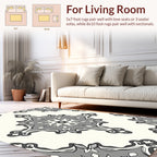 Contemporary Grey Floral Medallion Rug