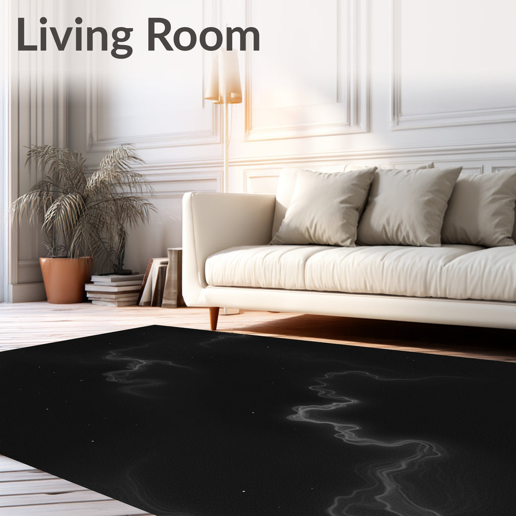 Dark Smoke Star Pattern Rug