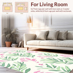 Whimsical Botanical Floral Pattern Rug