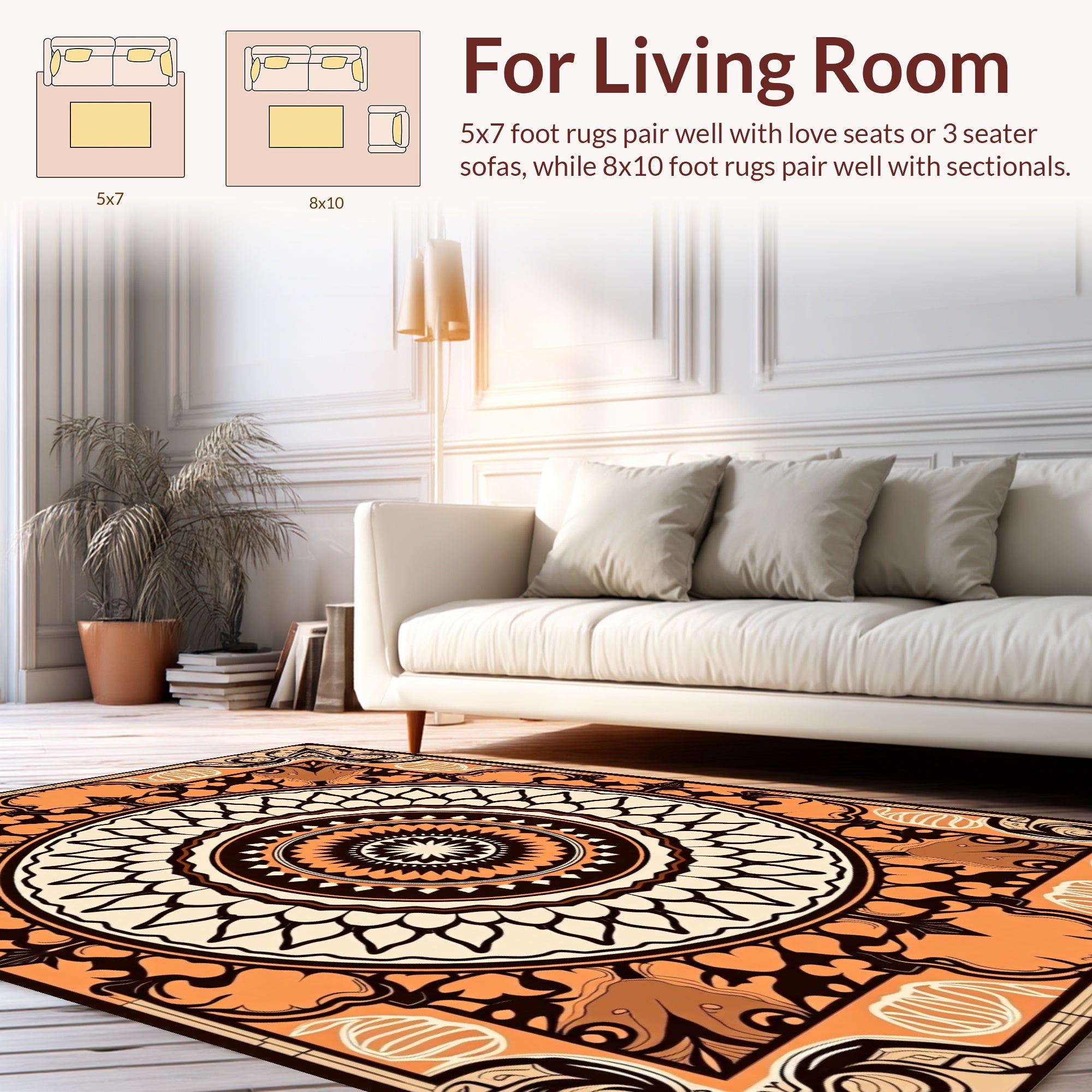 Bold Circular Mandala Pattern Rug