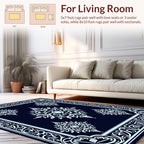 Elegant Floral Medallion Dark Rug