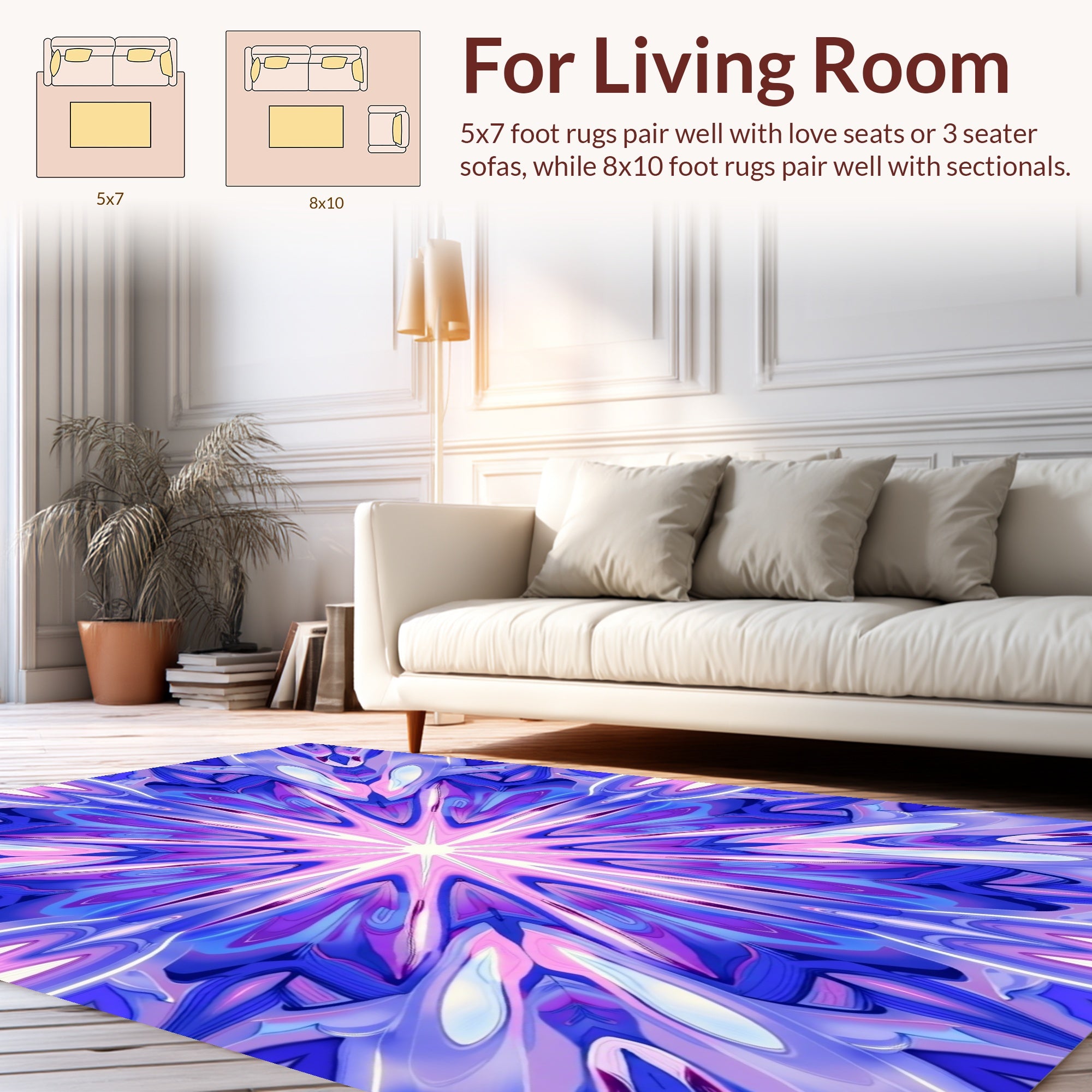 Radiant Abstract Mandala Design Rug