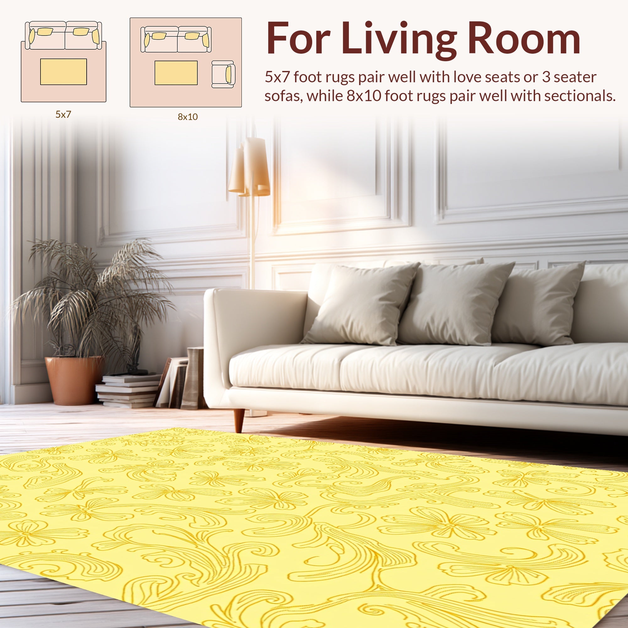 Vintage Floral Swirls Pattern Rug