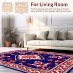 Bold Red White Floral Medallion Rug