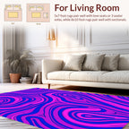 Vibrant Magenta Blue Swirl Pattern Rug
