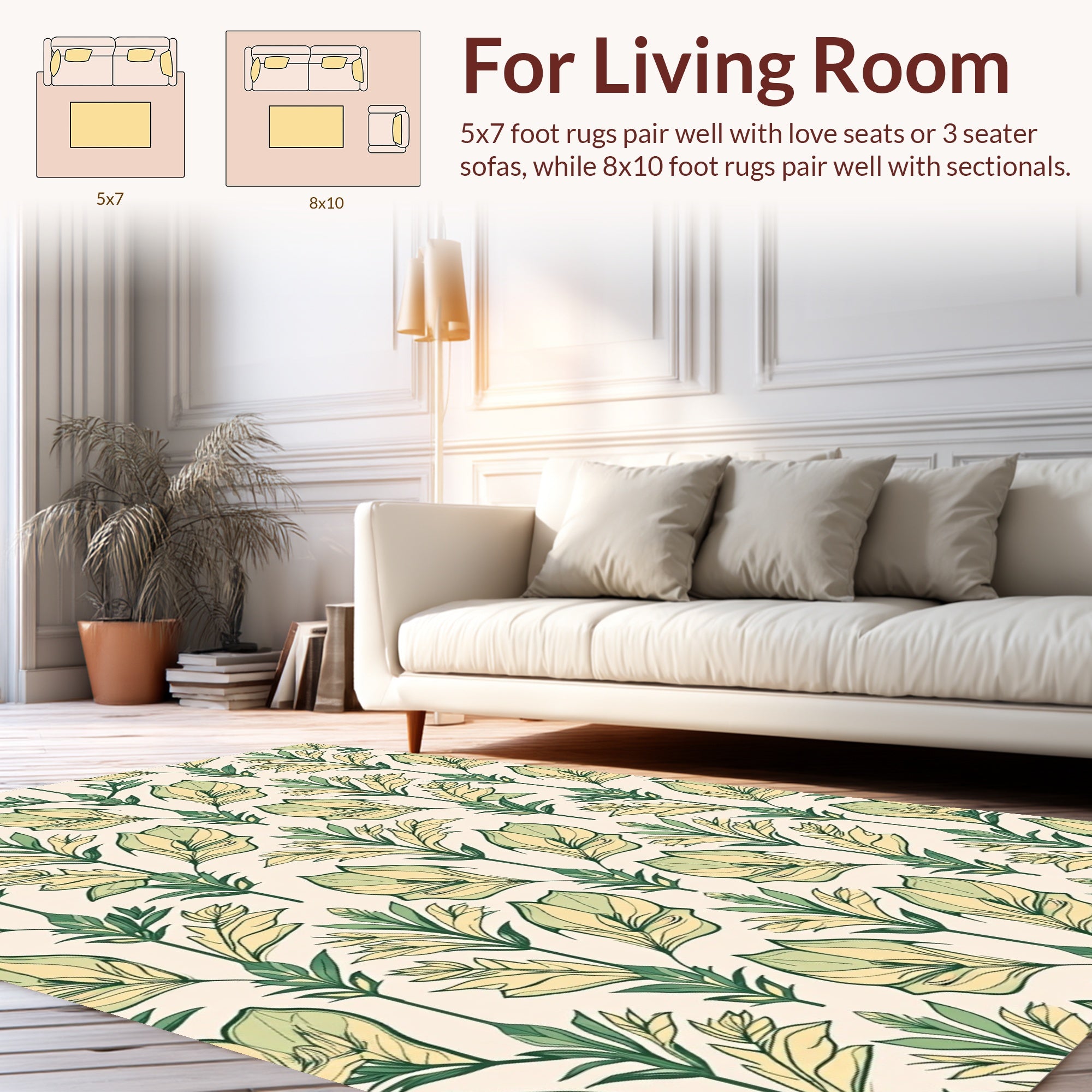 Art Nouveau Floral Pattern Rug