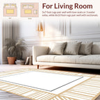 Minimalist Striped Geometric Frame Design Rug