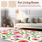 Pink Coral Flower Pattern Design Rug