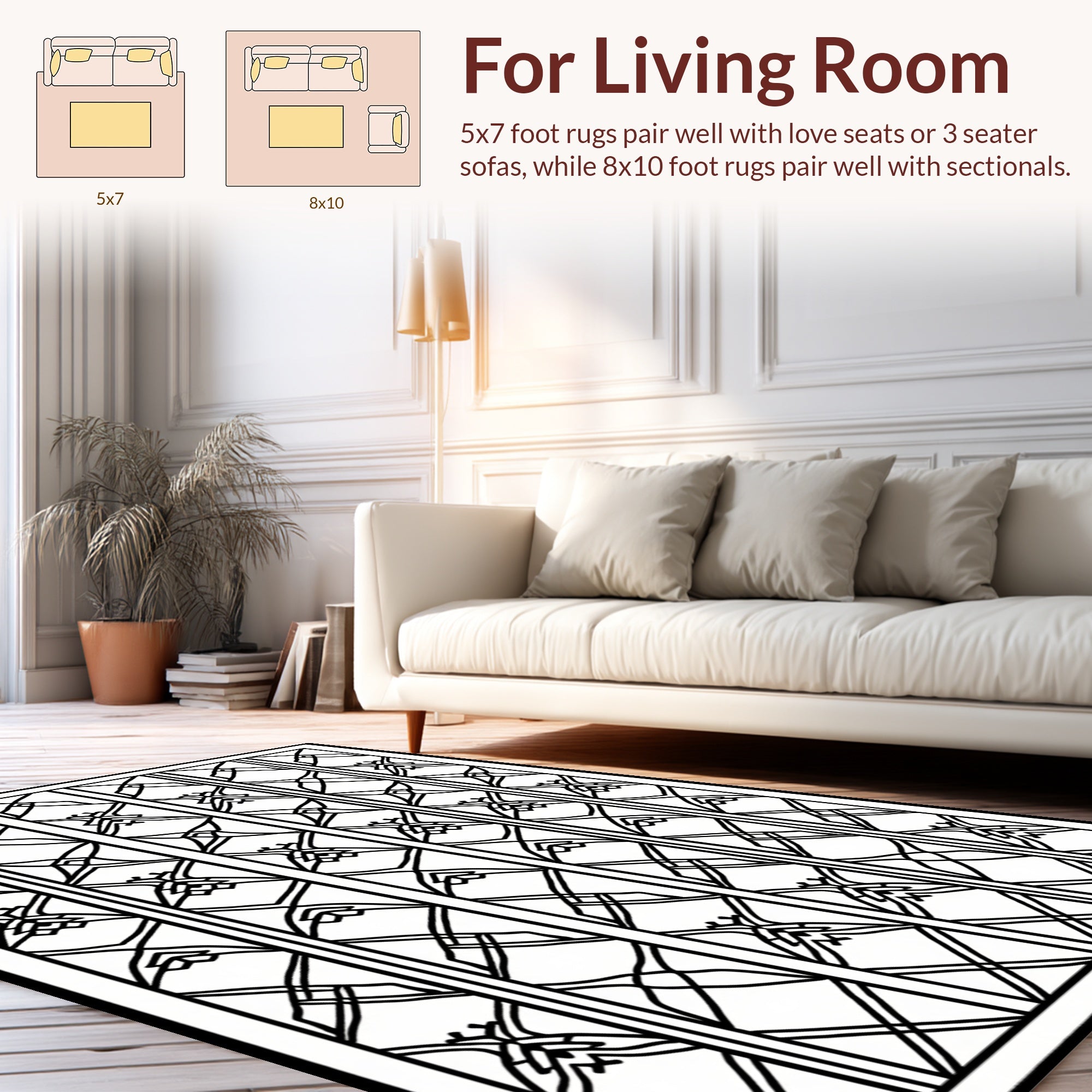 Bold Geometric Lattice Patterned Rug