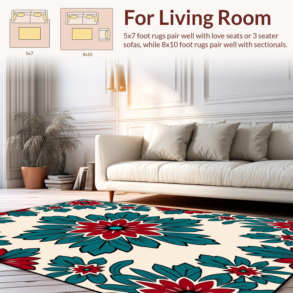 Rich Floral Pattern Design Rug