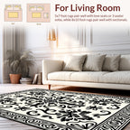 Classic Black Intricate Floral Rug