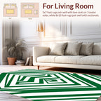 Emerald Green Geometric Illusion Rug