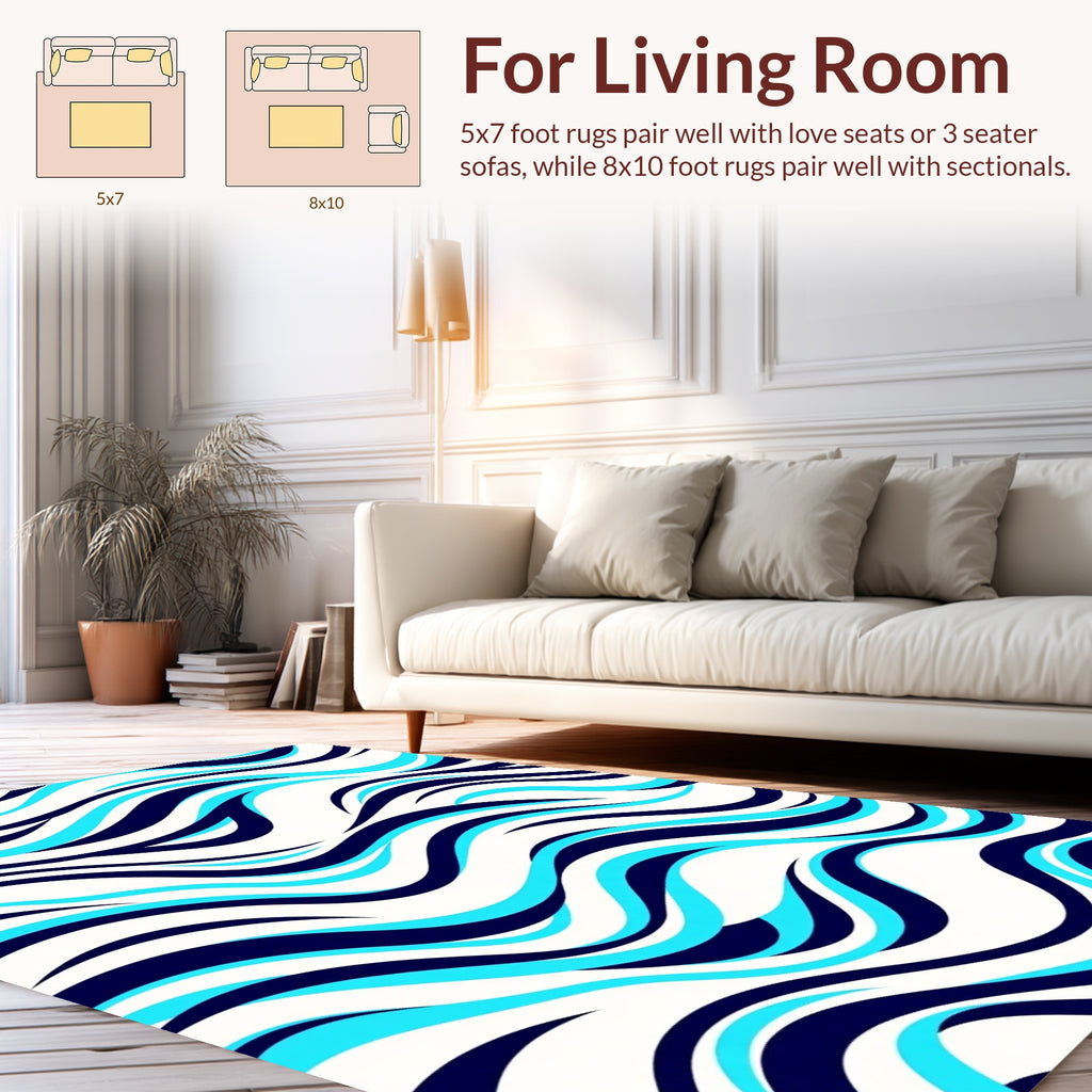 Flowing Waves Patterned Rug