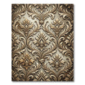 Elegant Gold Ornamental Damask Scroll Rug