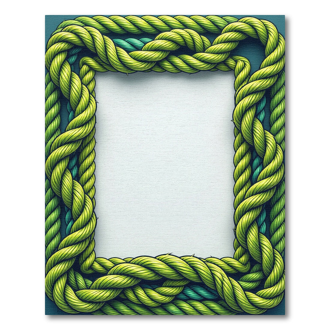 Vivid Chartreuse Braided Rope Frame Rug