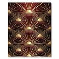 Art Deco Golden Sunburst Maroon Backdrop Rug