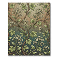 Botanical Cream Blossom Green Vine Scroll Rug