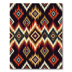 Bold Ochre Burnt Orange Geometric Tribal Rug