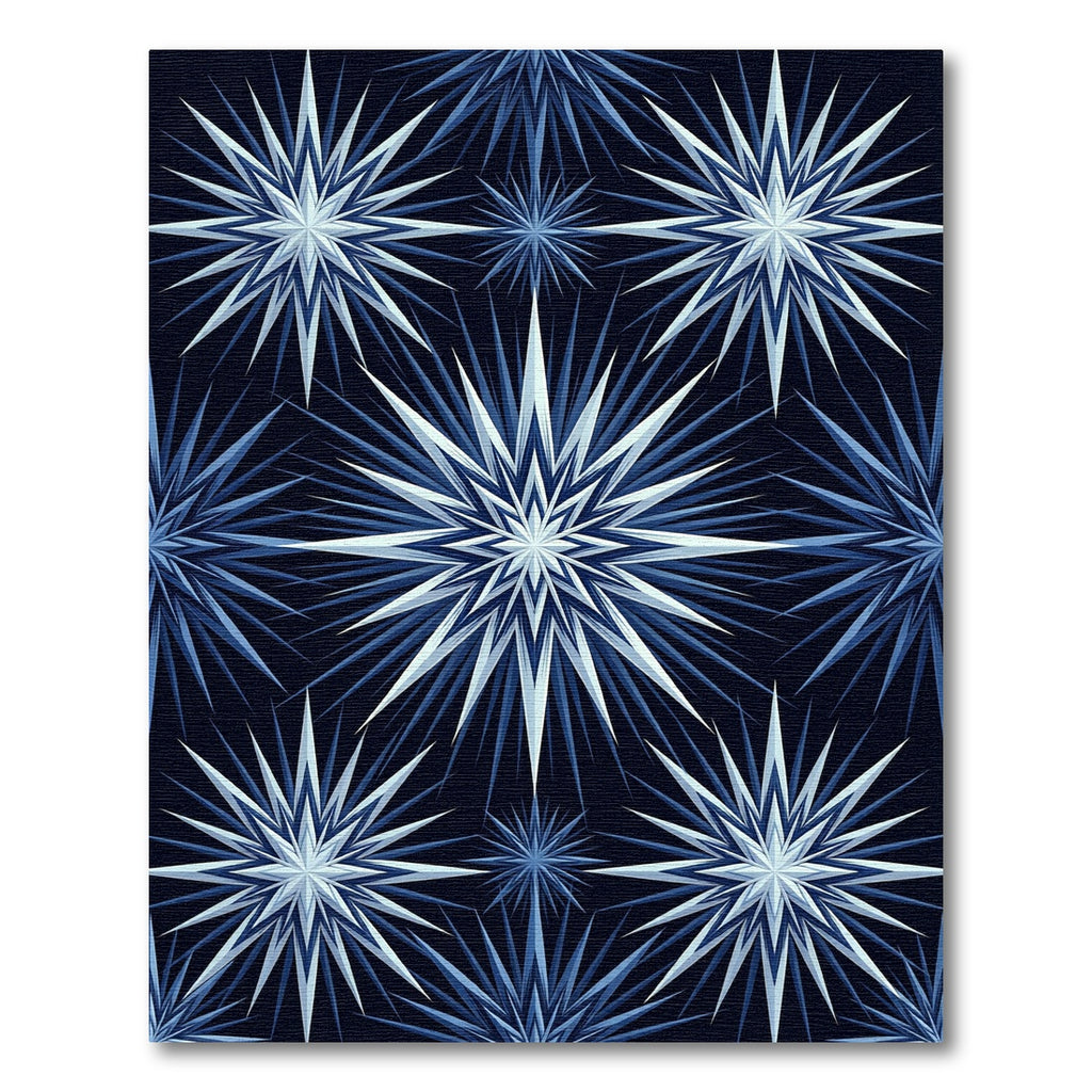 Deep Blue Icy Starburst Rug