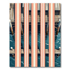 Coastal Coral Striped Dock Rug