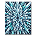 Radiant Ice Crystal Starburst Navy Blue Rug