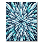 Radiant Ice Crystal Starburst Navy Blue Rug