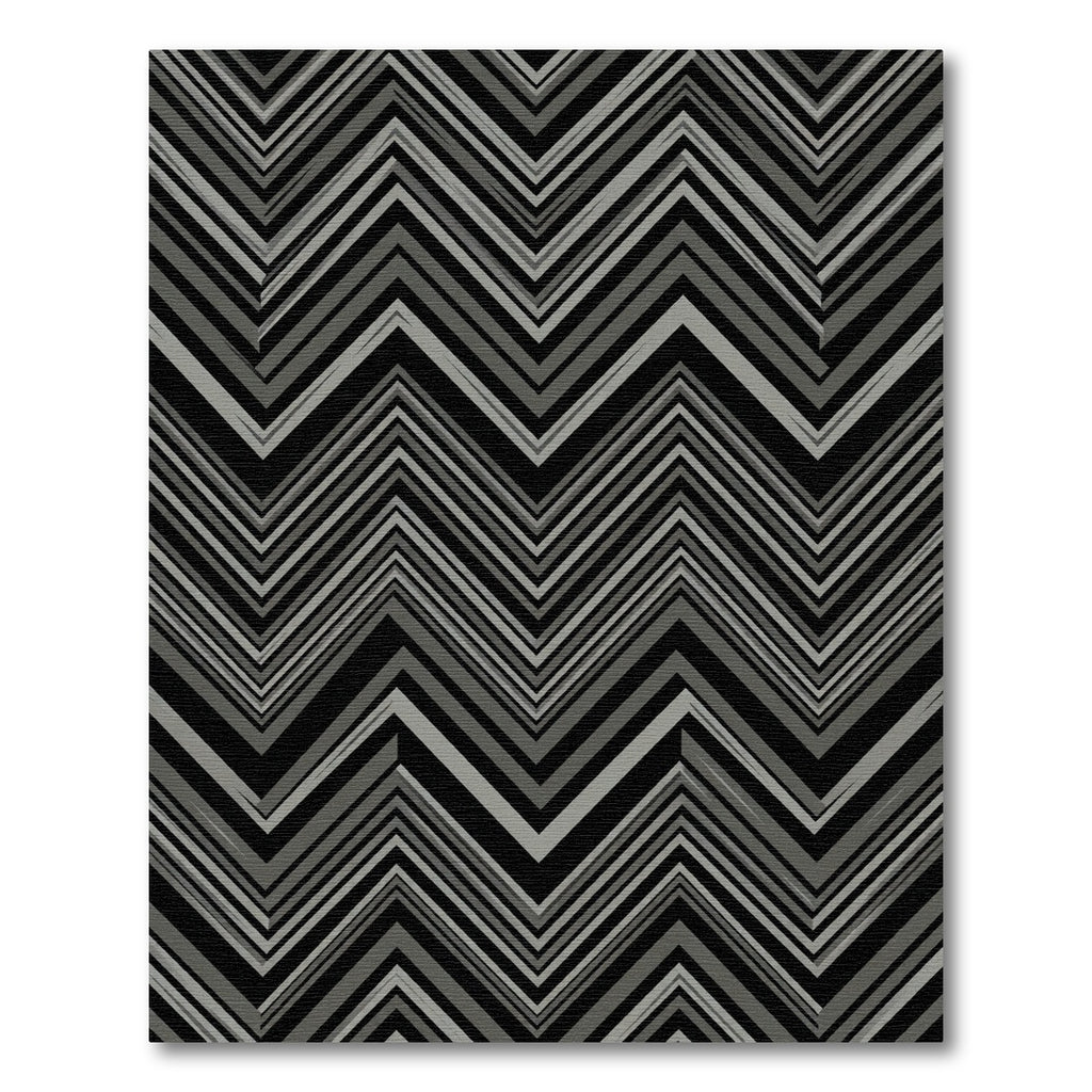 Monochromatic Slate Chevron Lines Rug