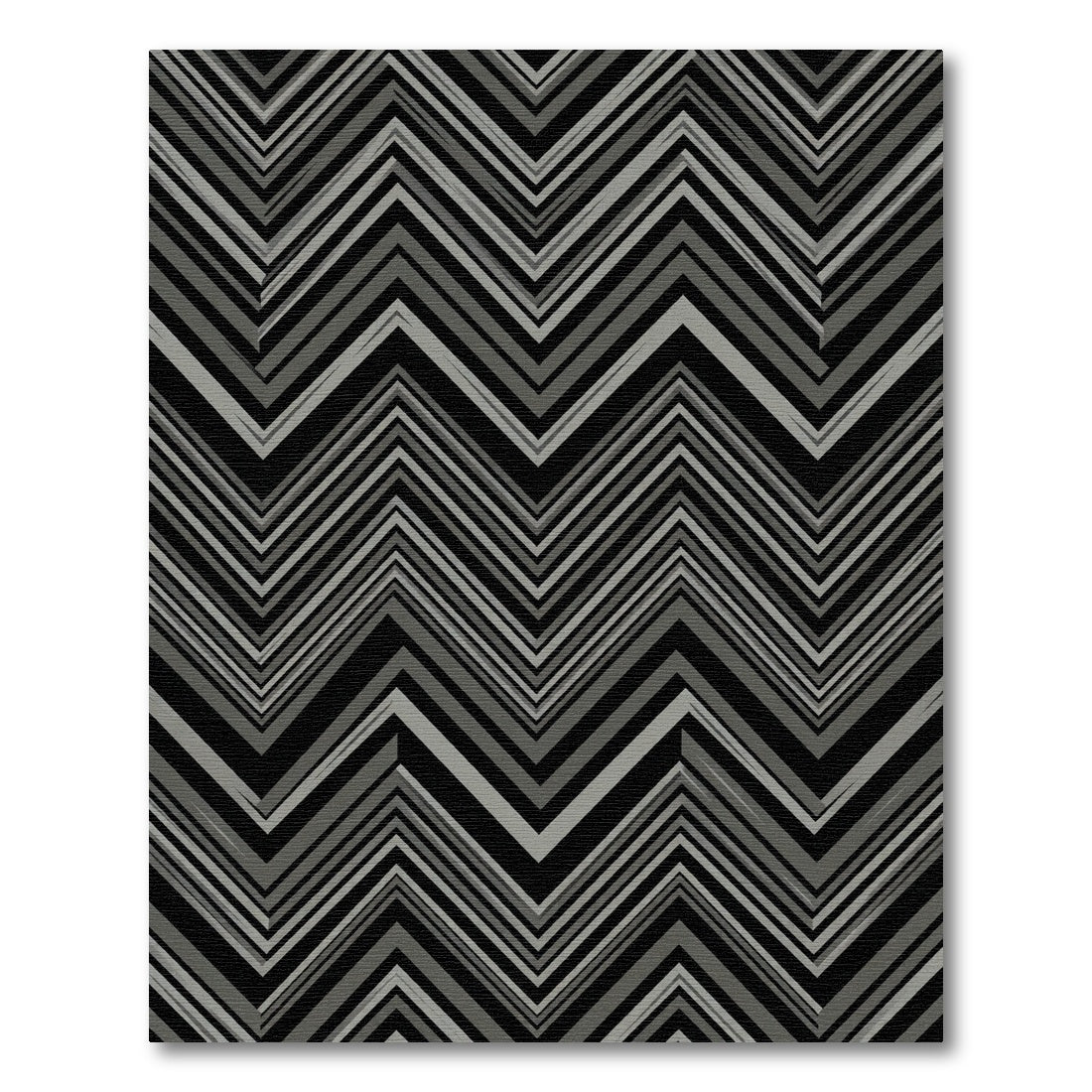 Monochromatic Slate Chevron Lines Rug