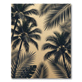 Dark Tropical Palm Leaf Silhouette Rug
