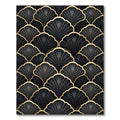Black Gold Art Deco Shell Rug