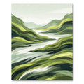 Abstract Forest Green Rolling Hills Rug
