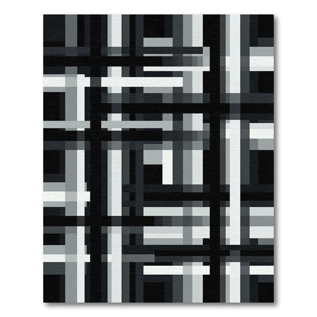 Monochromatic Intersection Grid Plaid Rug