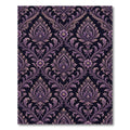 Regal Purple Damask Floral Scroll Rug