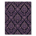 Regal Purple Damask Floral Scroll Rug
