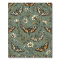 Sage Green Whimsical Moth Garden Rug