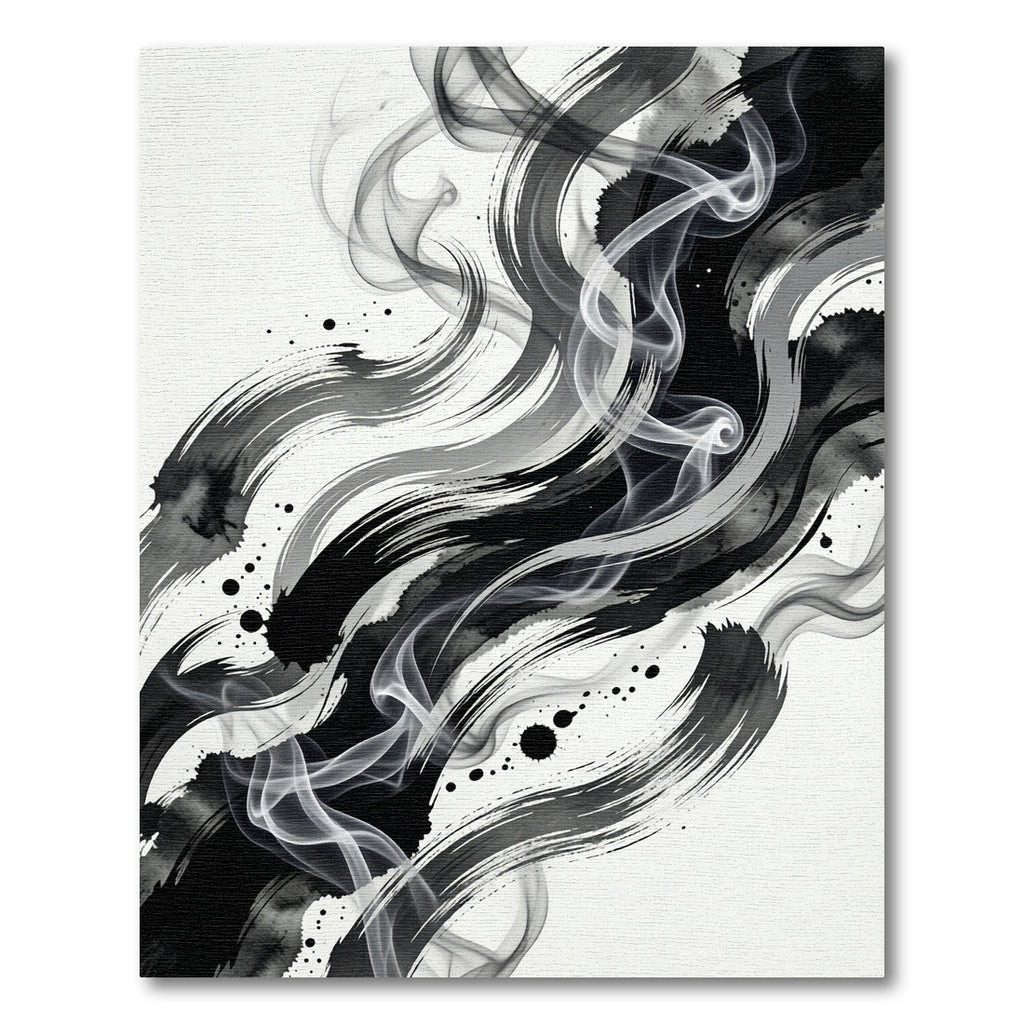 Abstract Ink Stroke Swirls Rug