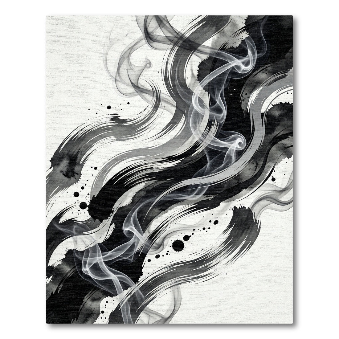 Abstract Ink Stroke Swirls Rug