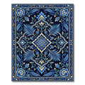 Royal Blue Floral Medallion Rug