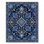 Royal Blue Floral Medallion Rug