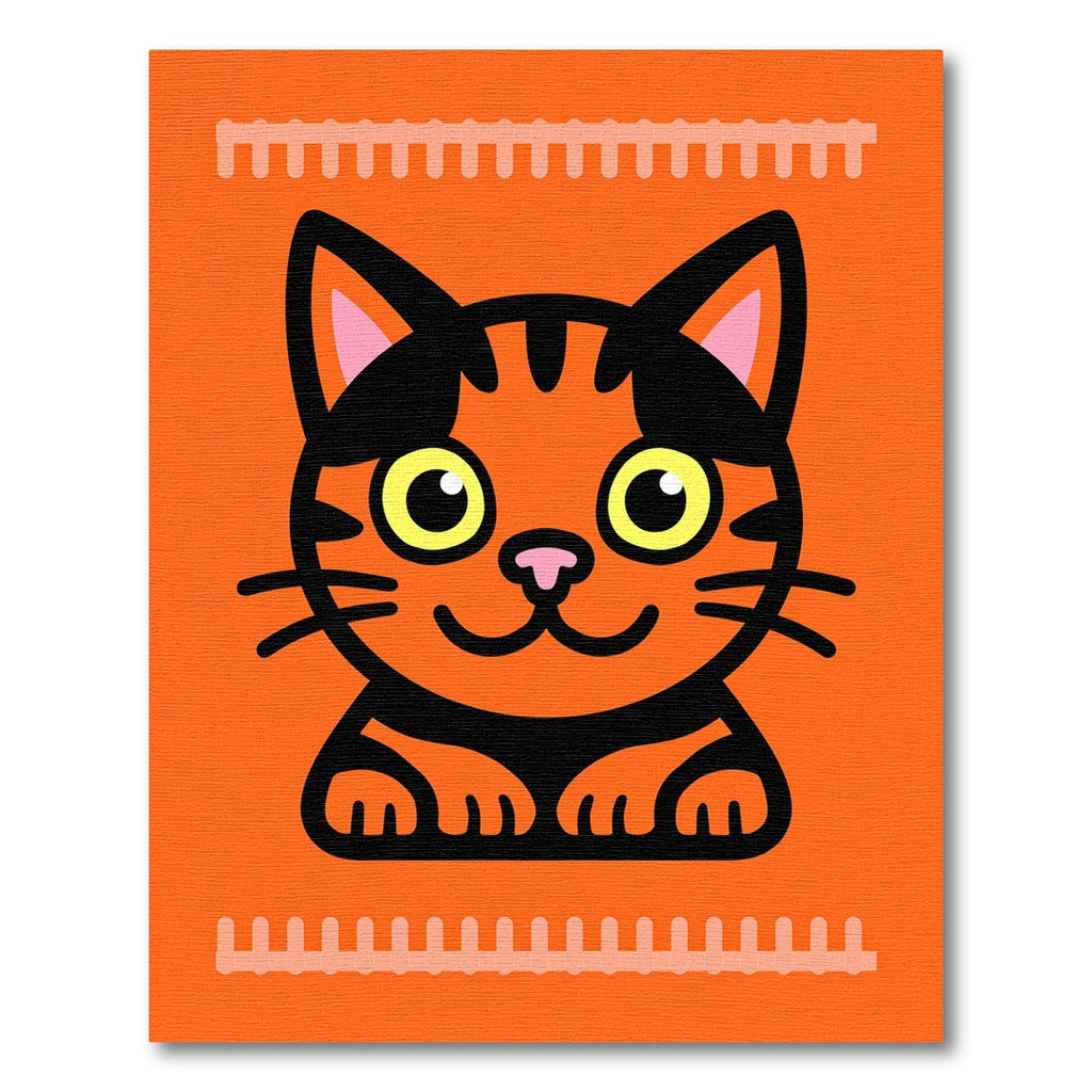 Cute Orange Tabby Cat Face Rug