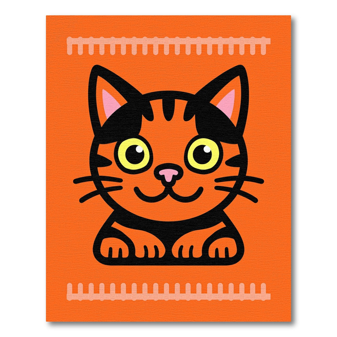 Cute Orange Tabby Cat Face Rug